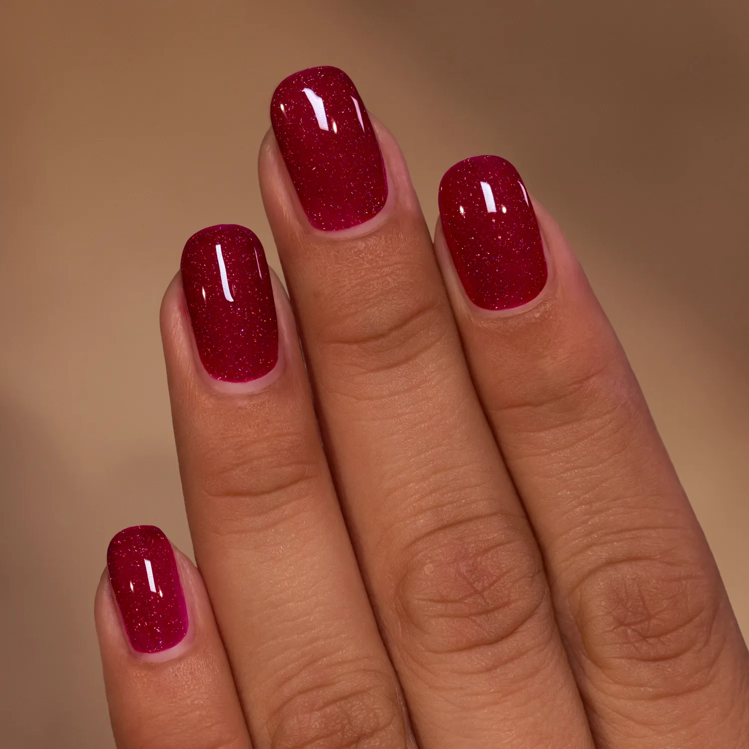 ILNP Vineyard Merlot nagellack vinröd holografisk jelly