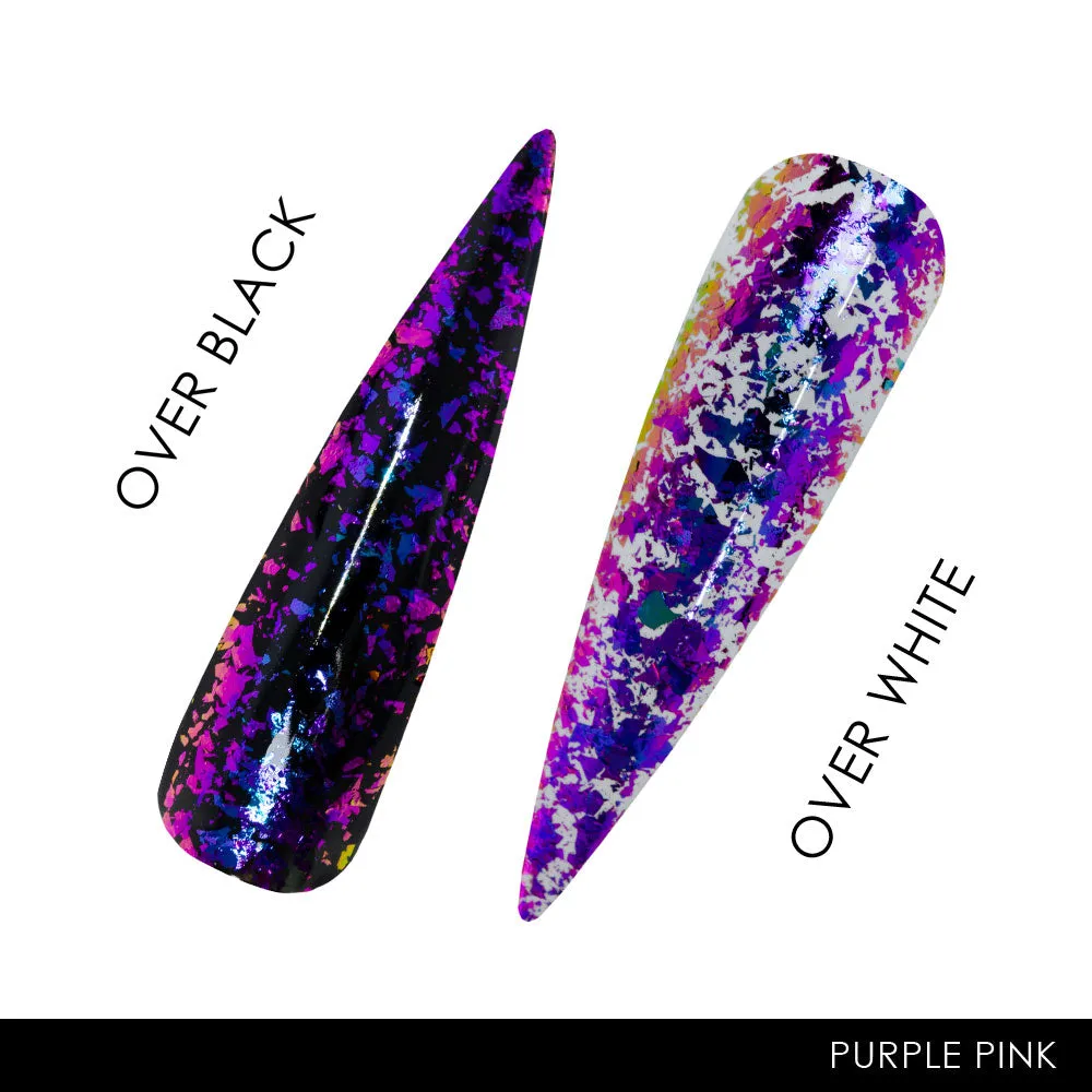 Iz Beauty Purple Pink kromflingor nagelkonst flakes