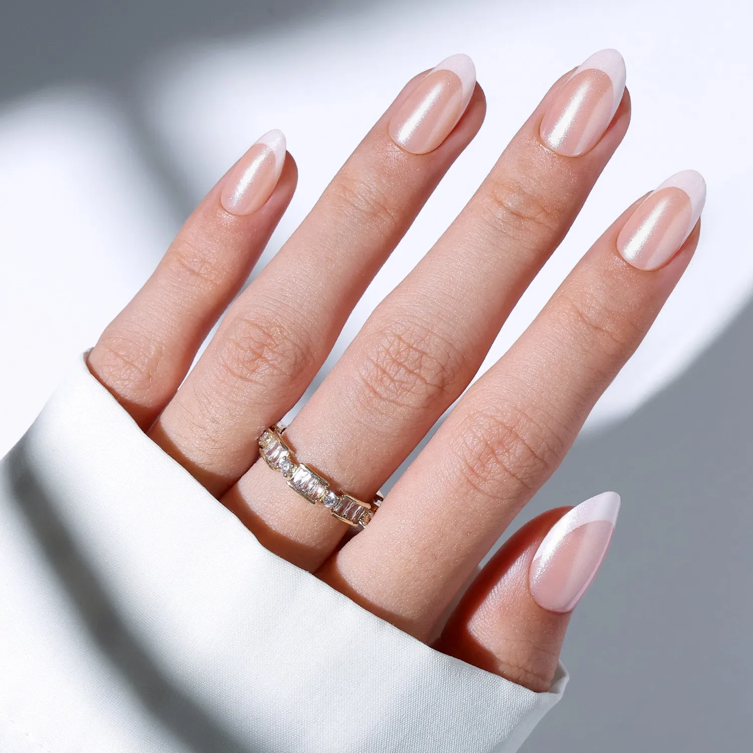 Modelones Glazed French lösnaglar rosa vit glans