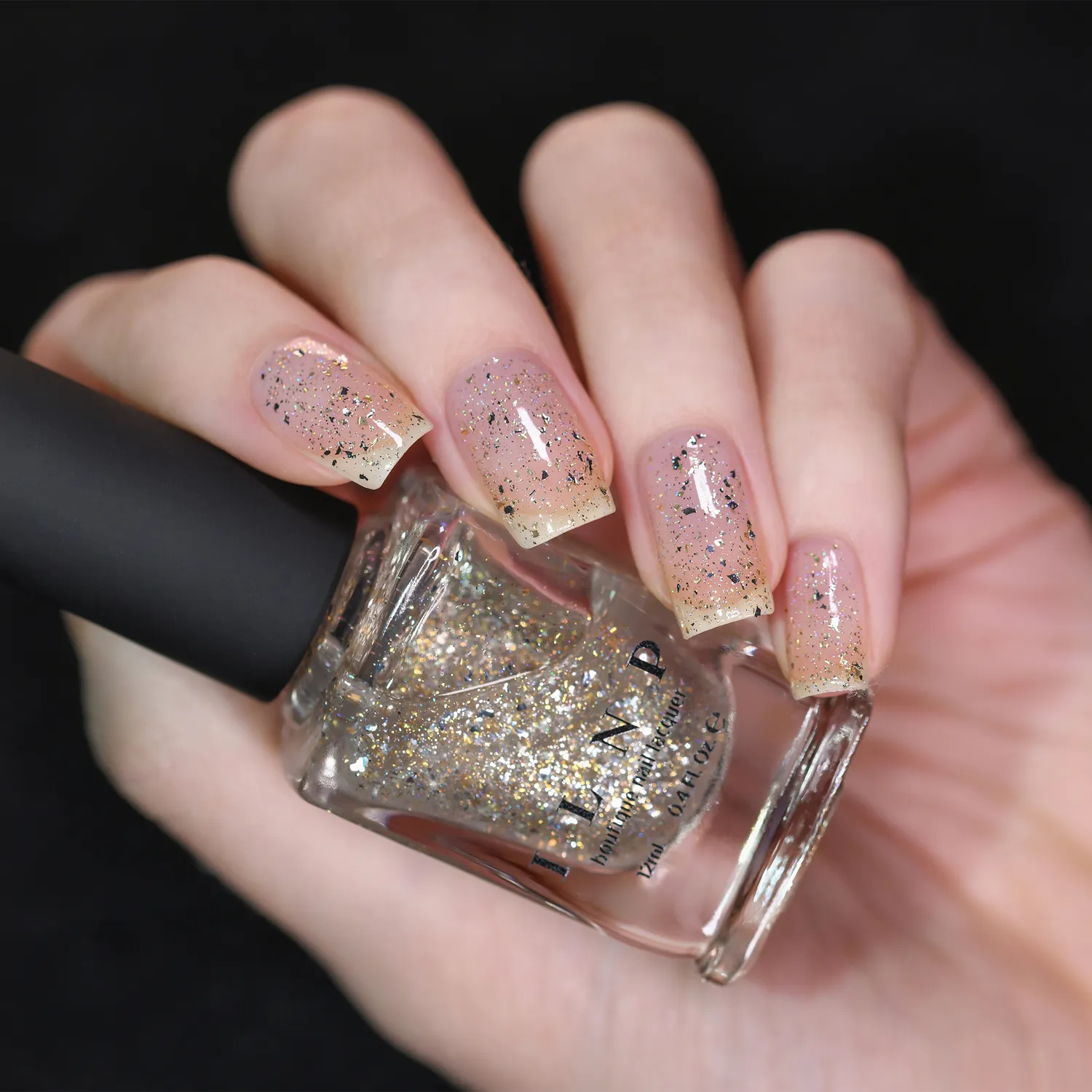 ILNP Party Popper topplack guld flakie