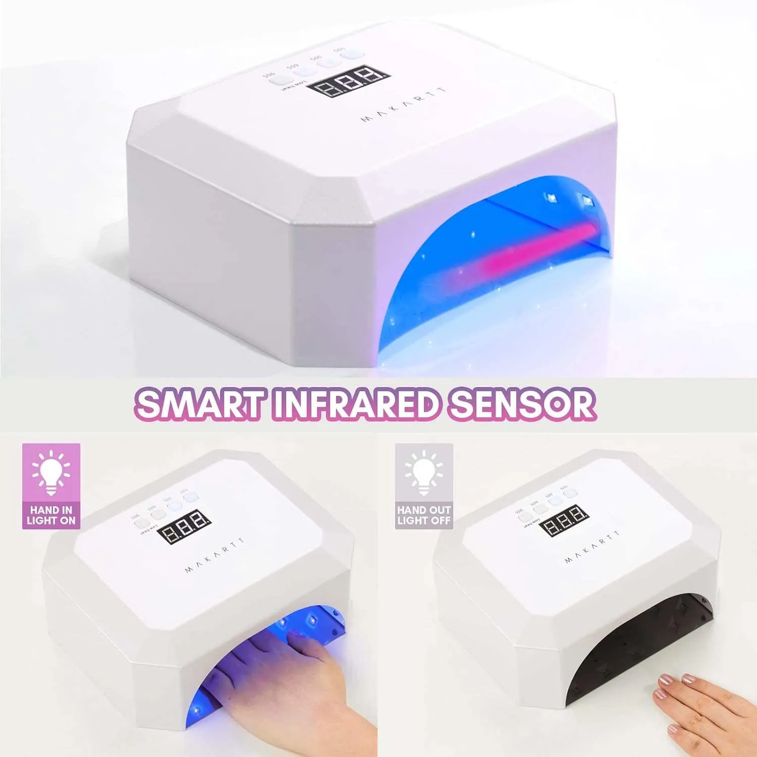 Makartt Aurora 36W UV-nagellampa uppladdningsbar