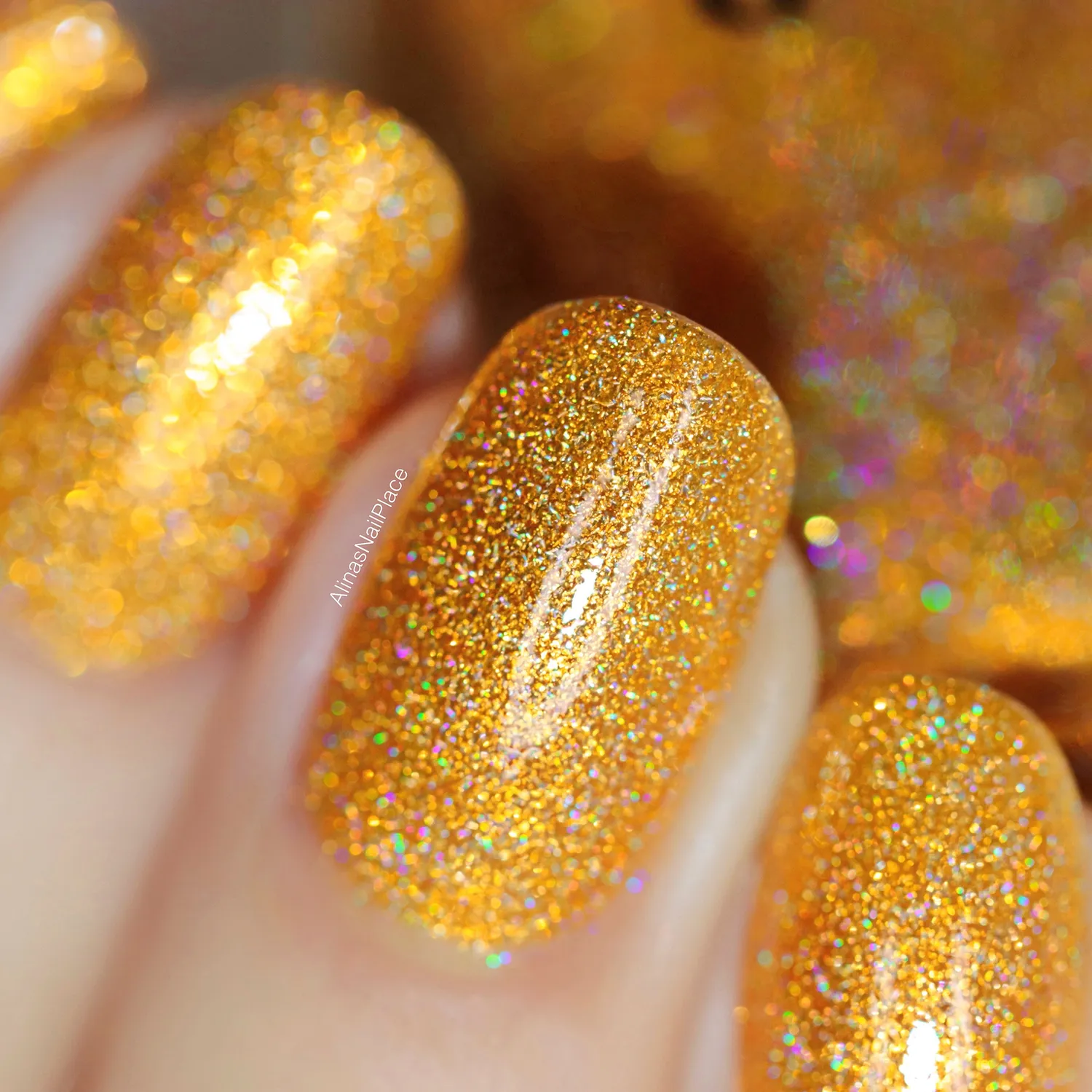 ILNP Tropics Sunglow nagellack guld orange holografiskt