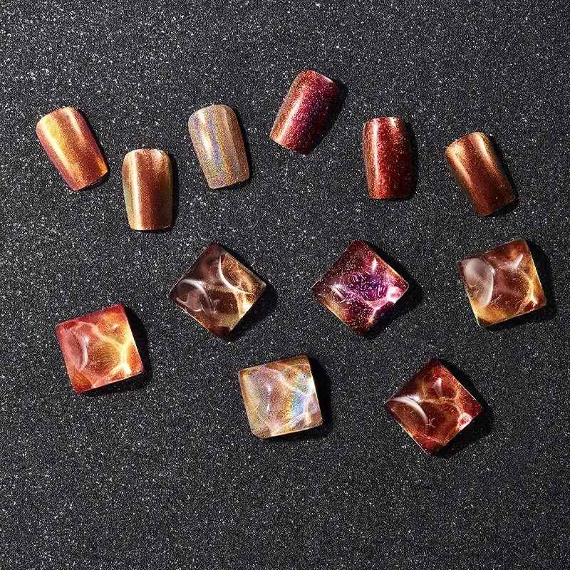 Modelones Crystal Amber nagellackset 6-pack – guldbrun shimmer
