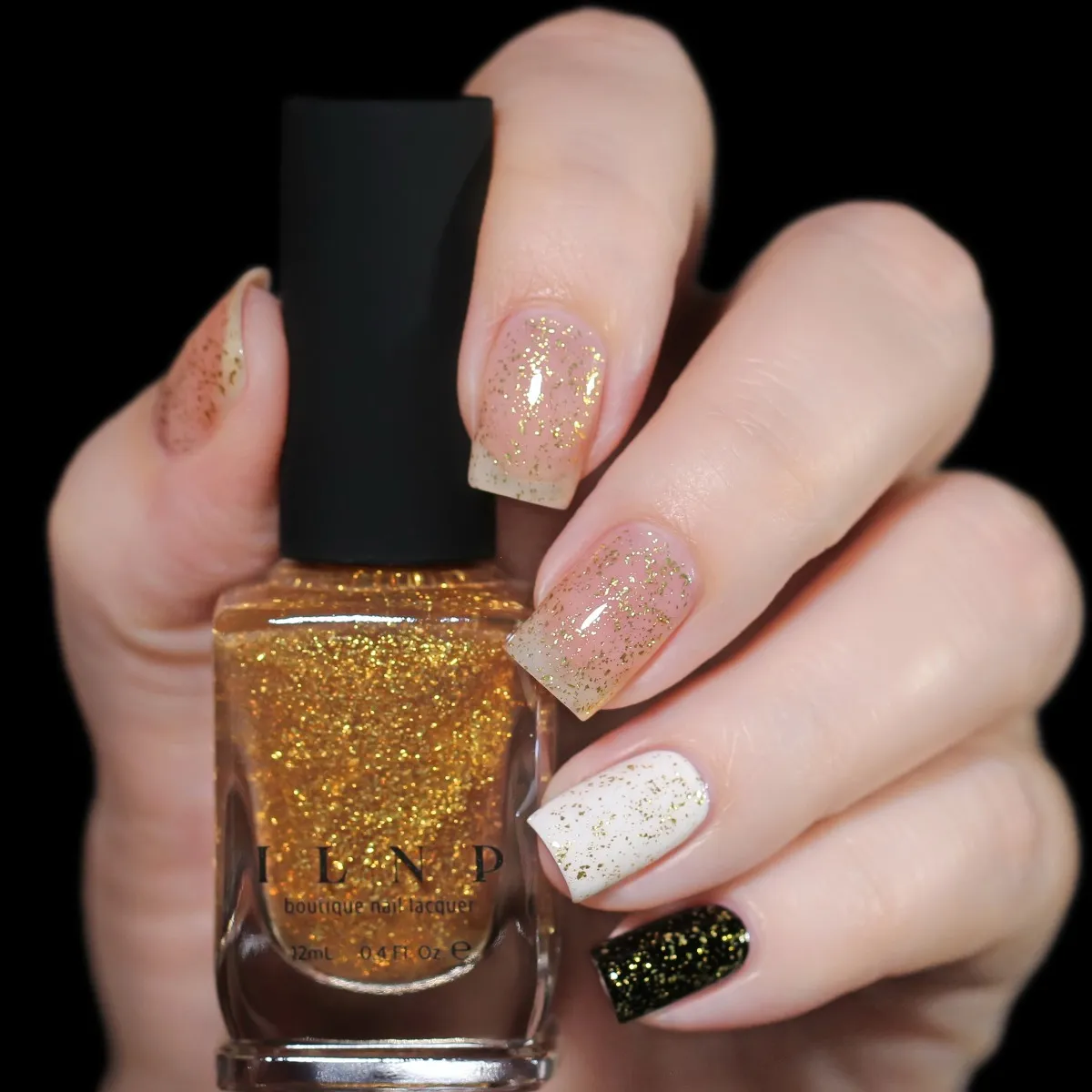 ILNP Karma topplack guldflakes transparent