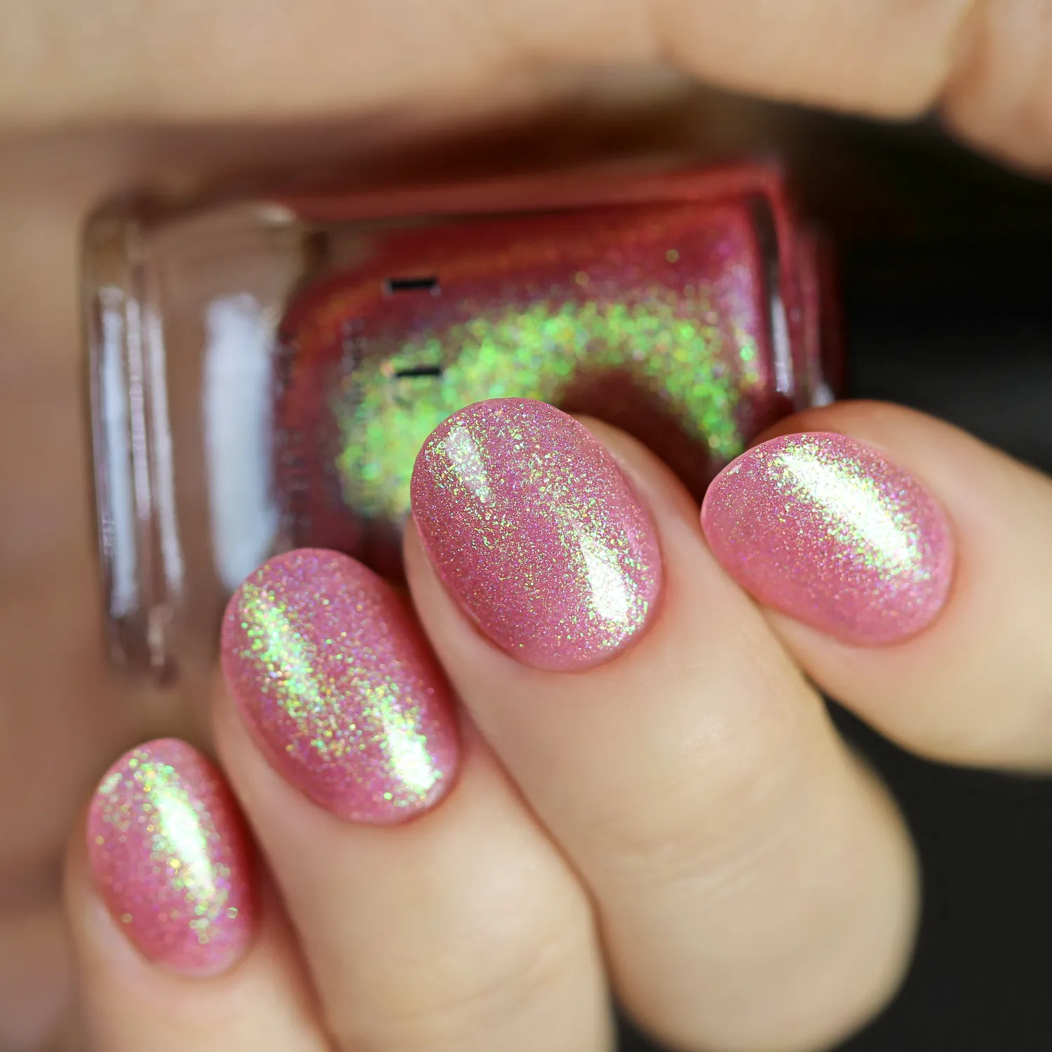 ILNP Pink Flamingo nagellack jelly holografisk rosa