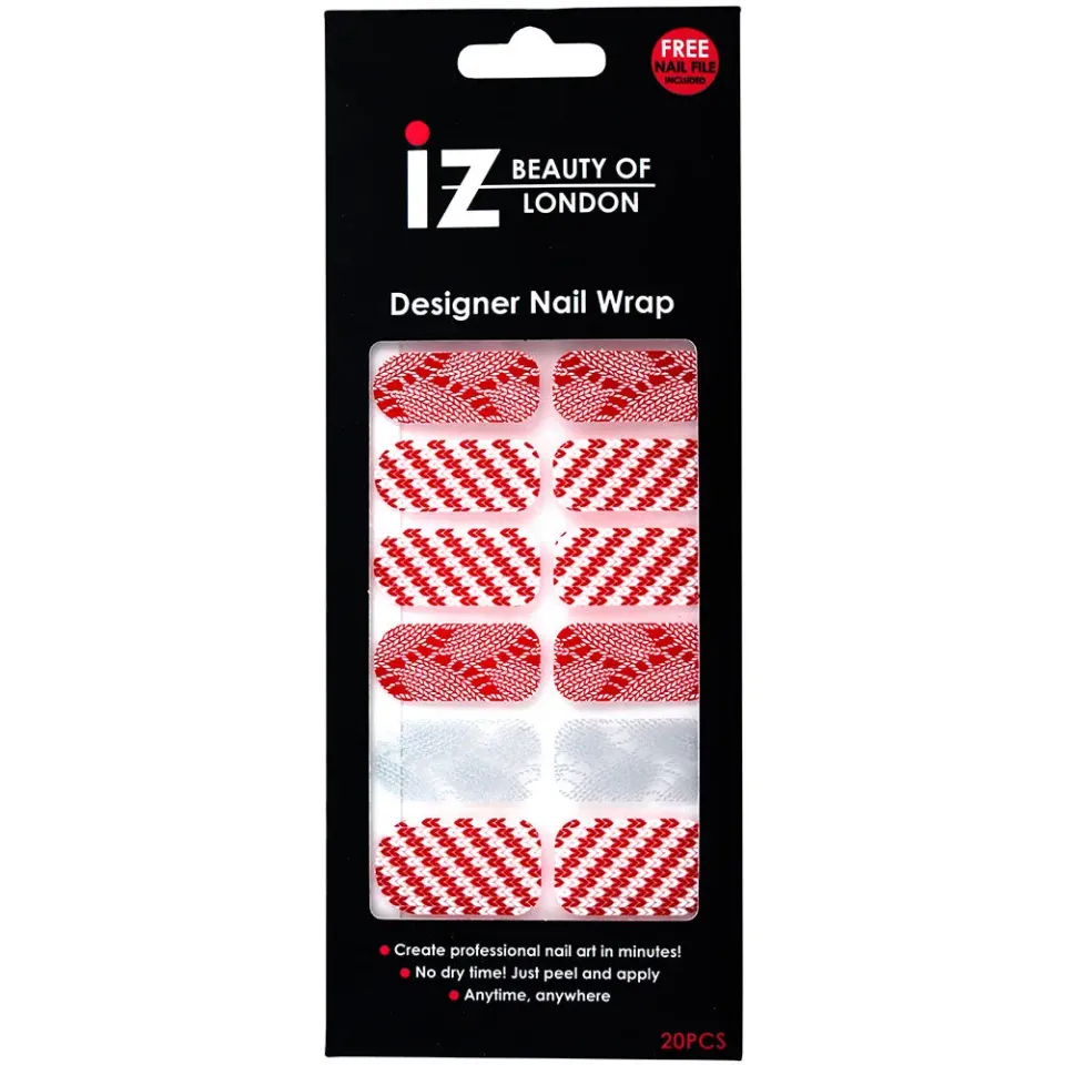 Iz Beauty Love Stitch nagelwraps röd