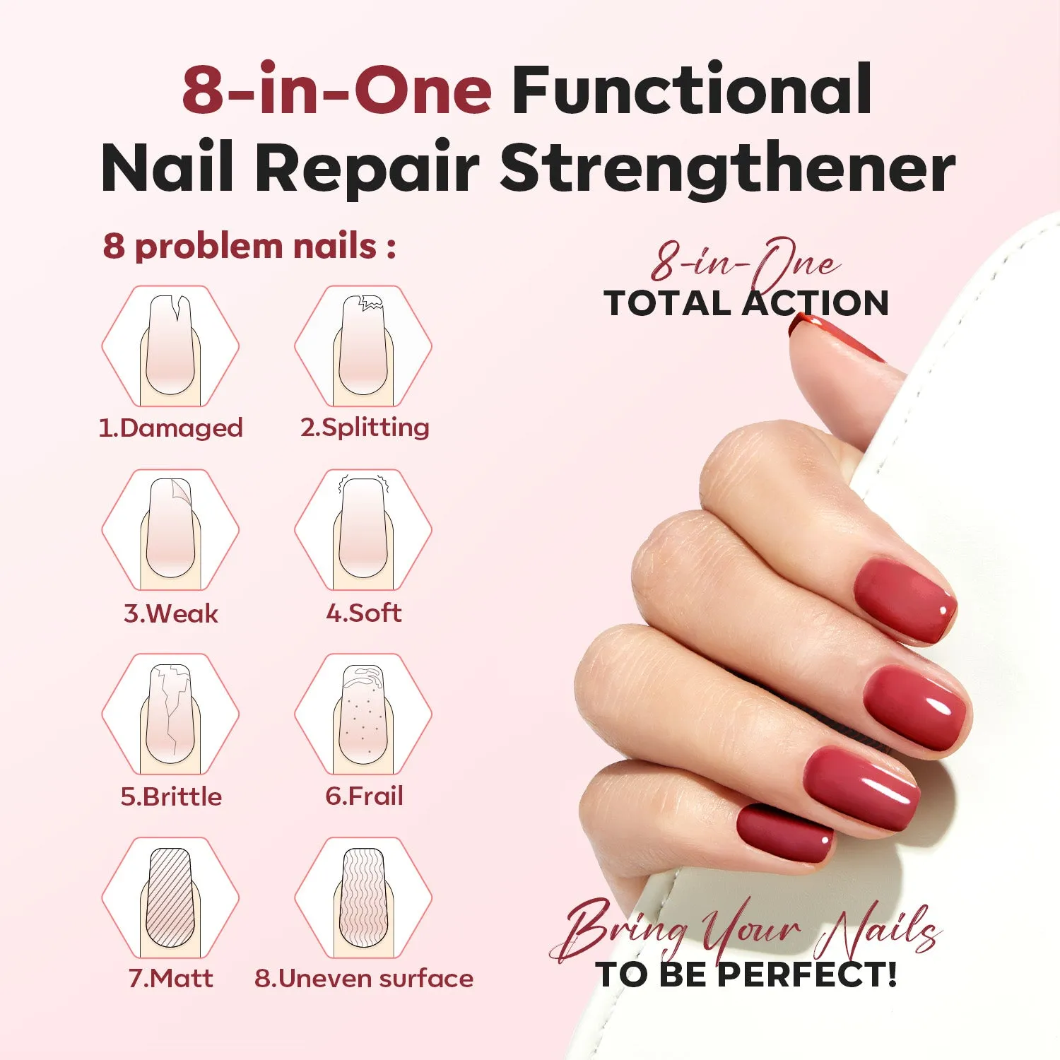 Modelones Nail Foundation nagelgel Ruby Tint rödskimrande