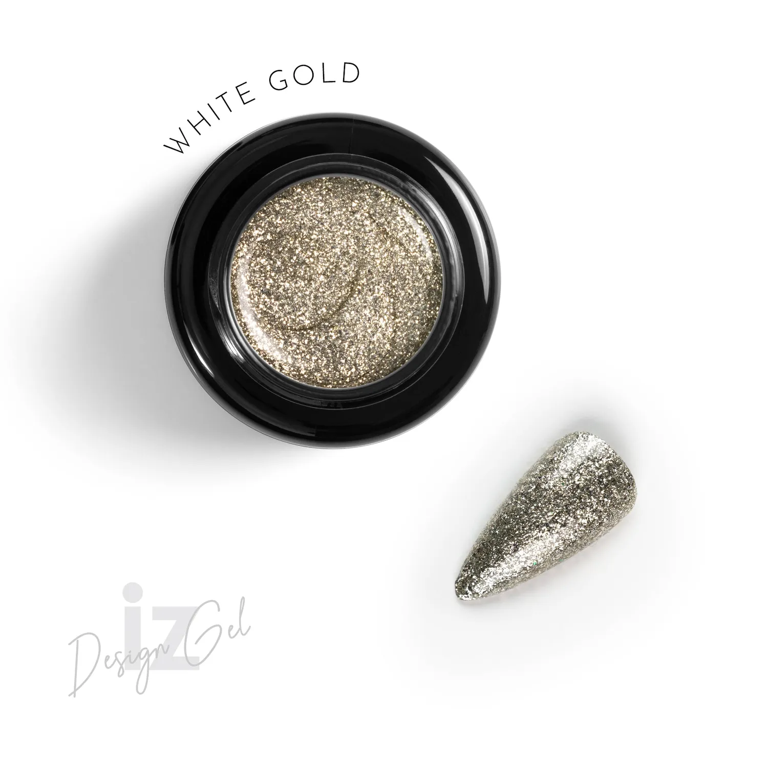 IZ Beauty Design Gel White Gold DG028 designgel 5g glitter