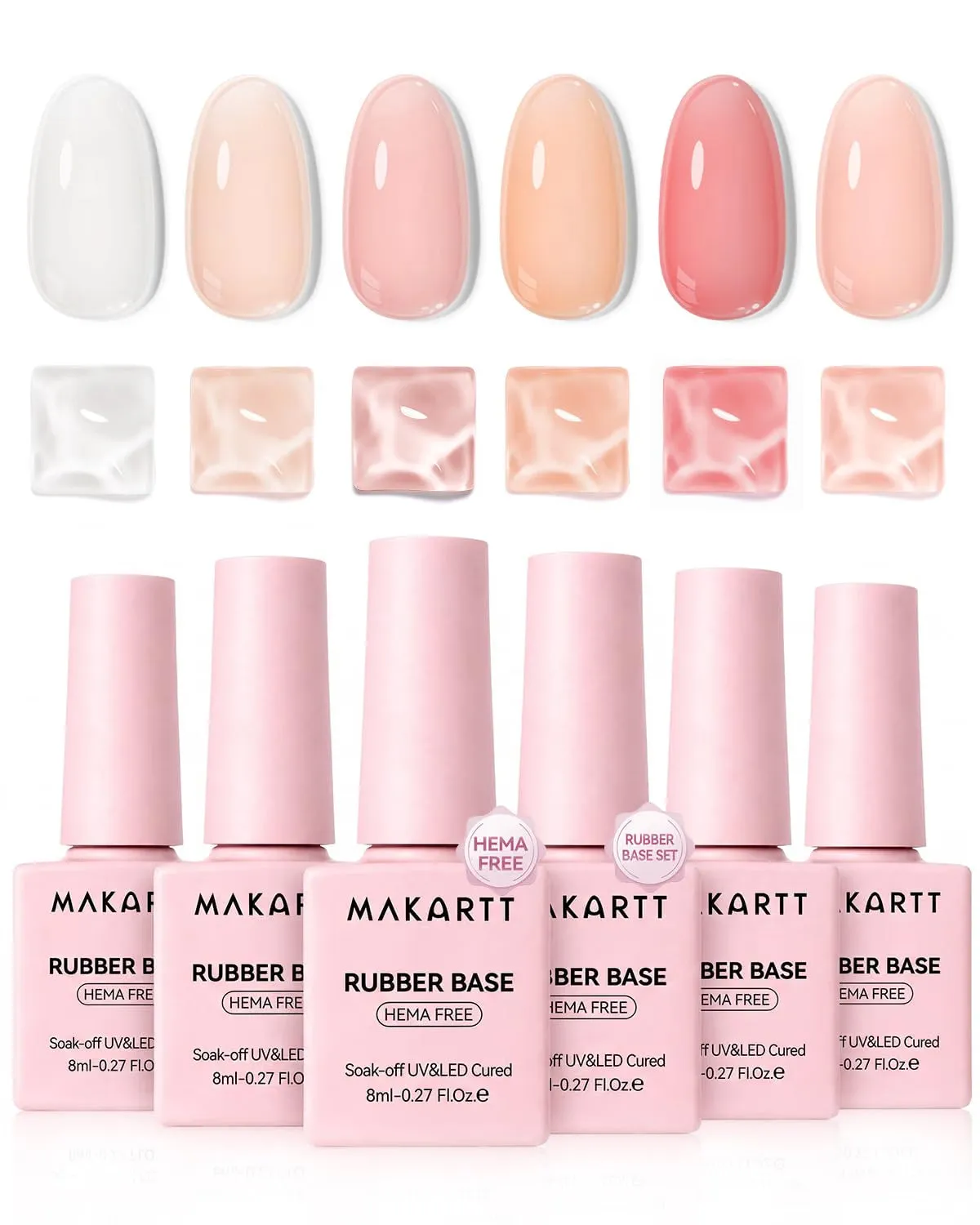 Makartt Hema-free Rubber Builder Base Gel Glitter Nude