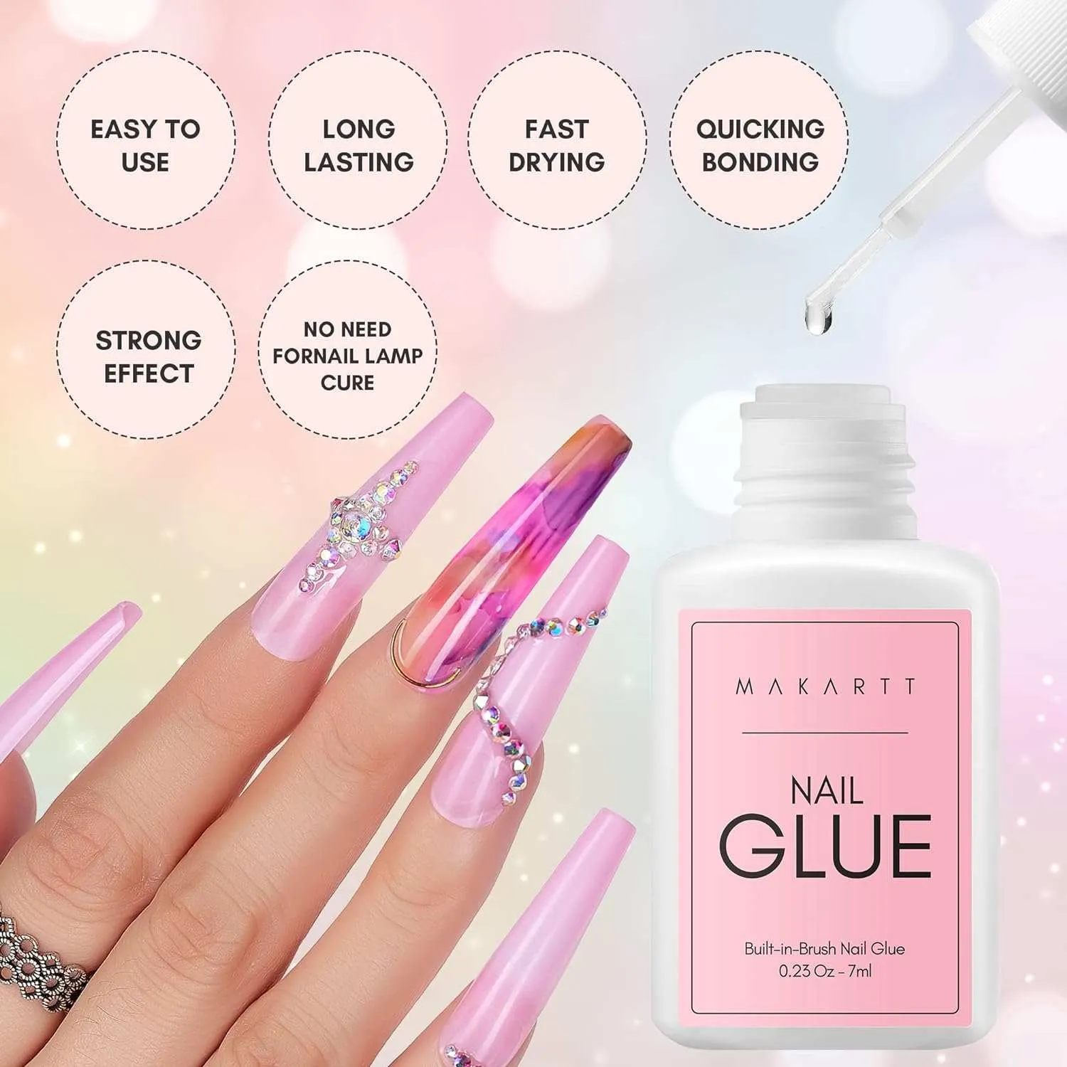 Makartt Super Strong nagellim 7 ml för tippar
