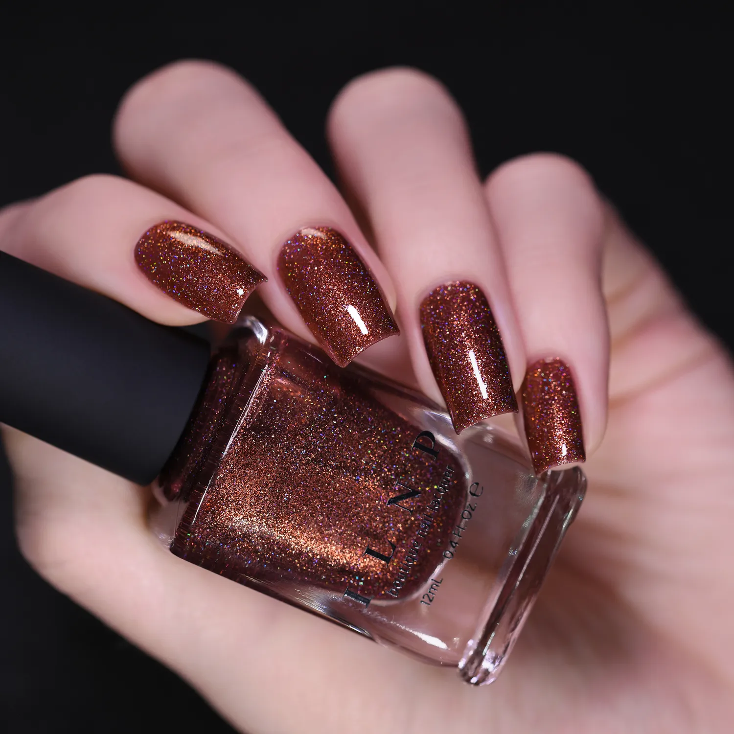 ILNP Misery nagellack bränd orange holografiskt
