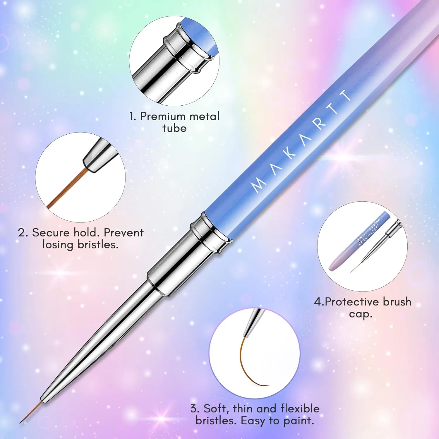 Makartt Liner nagelpenslar 5-pack 7-25 mm linjer