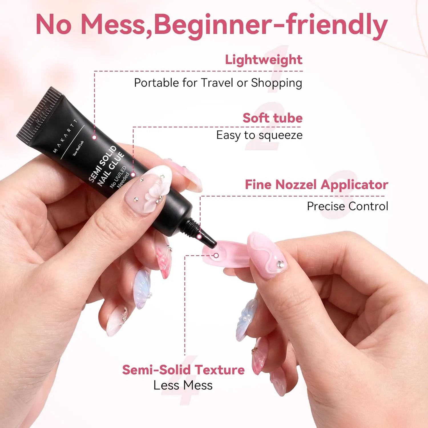 Makartt Super Strong nagellim Semi-solid Glue fäste starkt