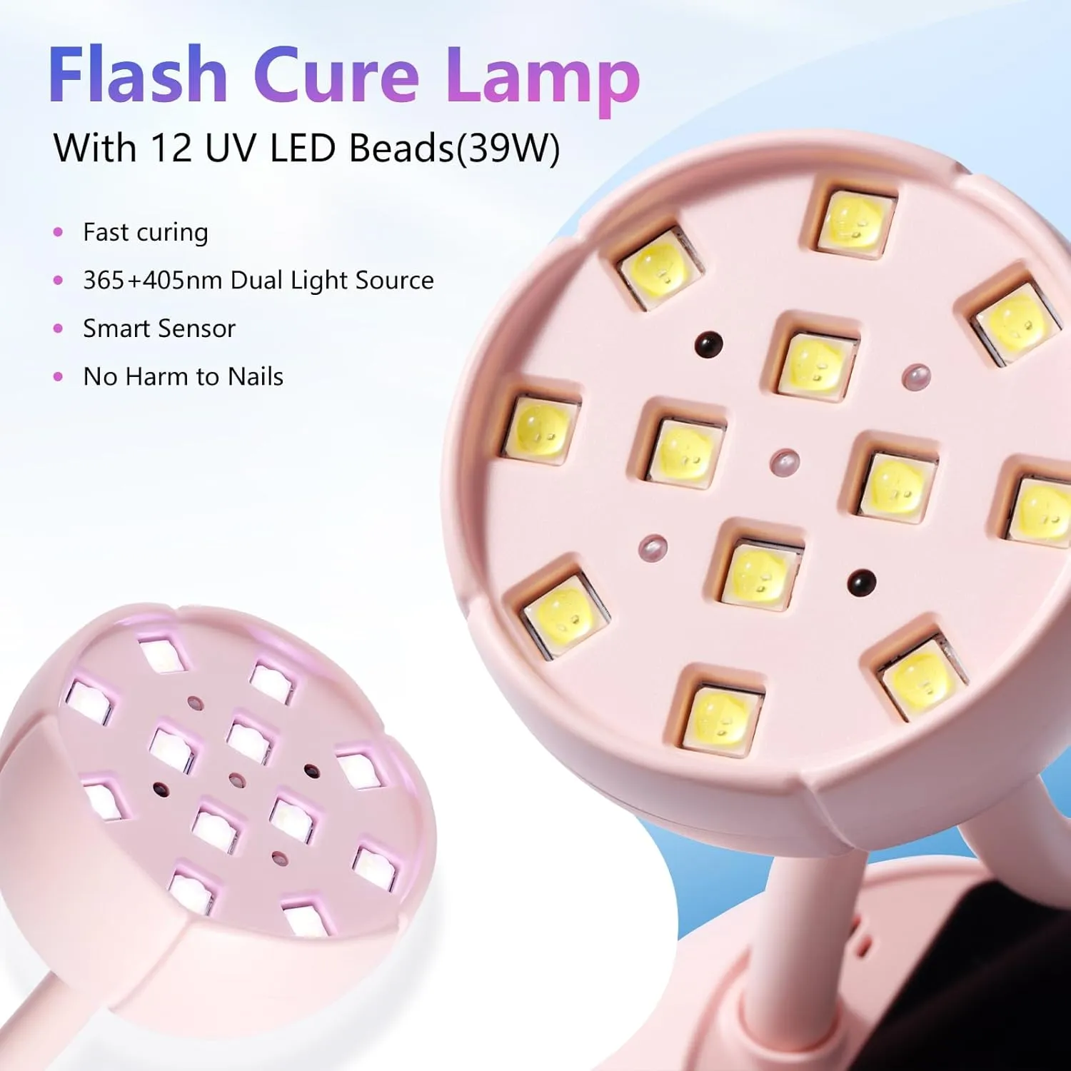 Makartt Gooseneck UV LED nagellampa 39W rosa