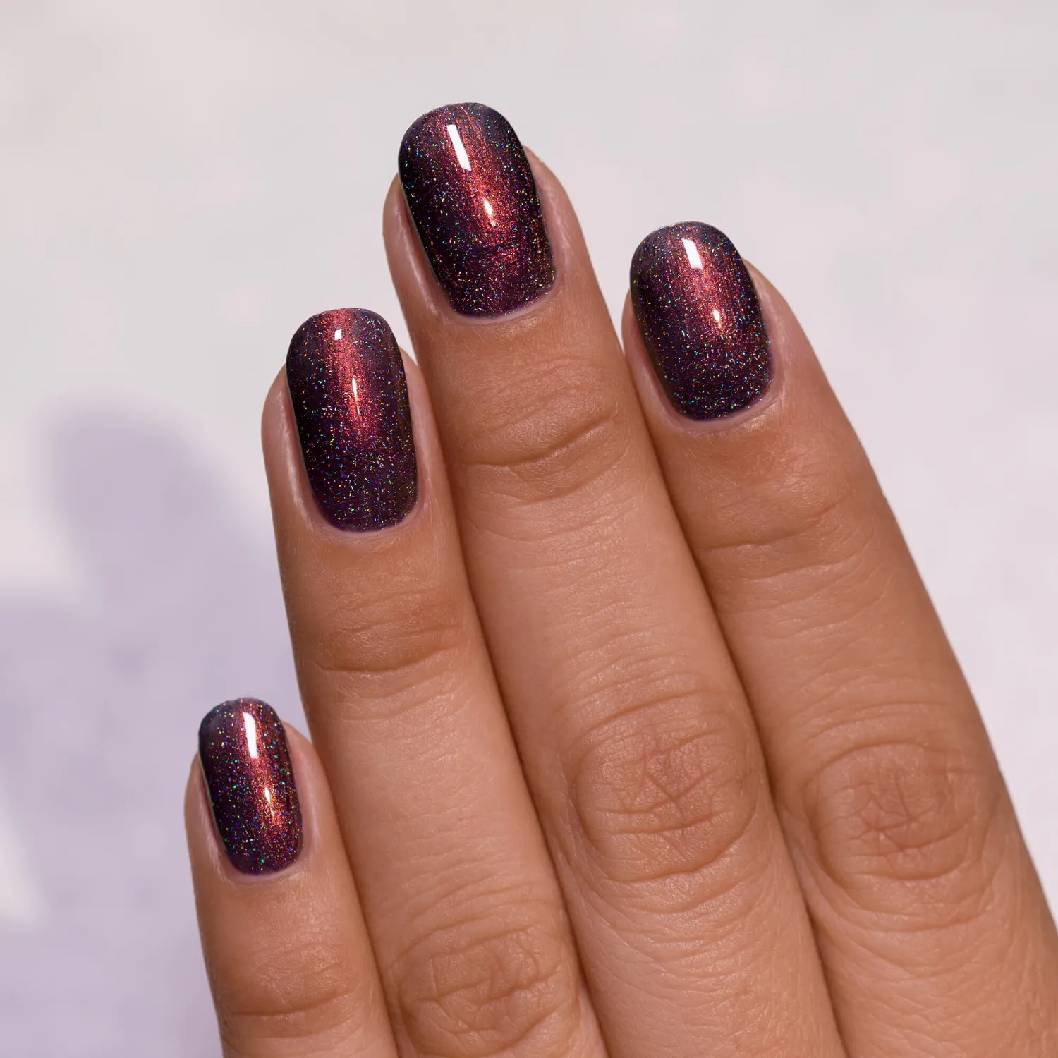 ILNP Rock Bottom nagellack holo brun orange