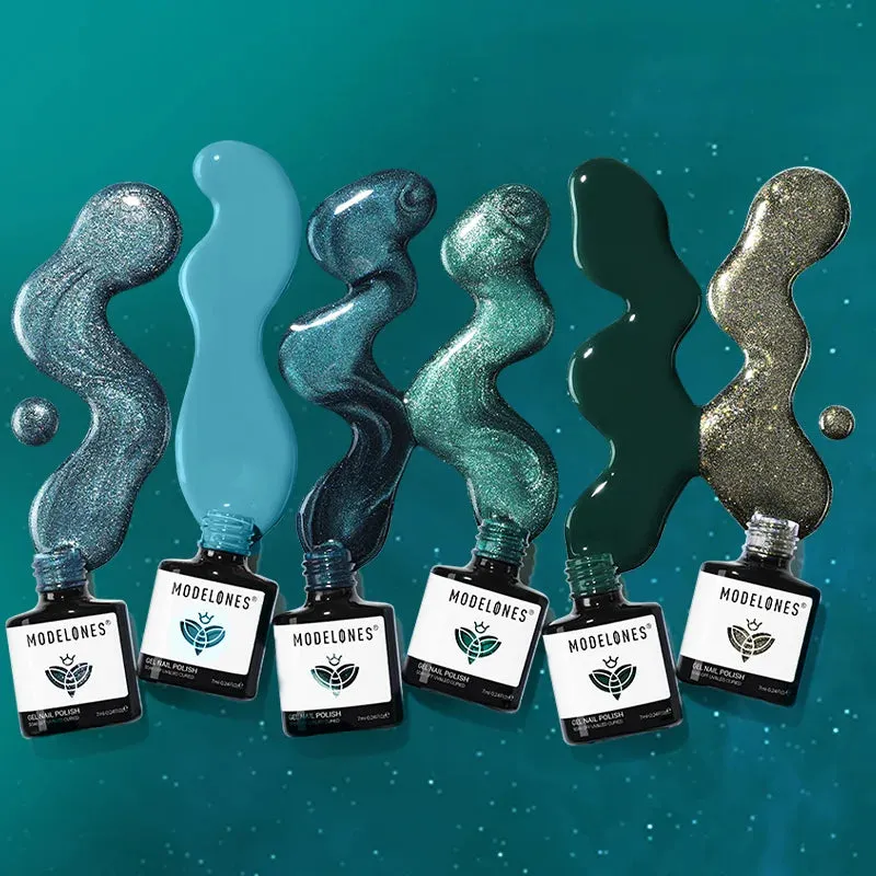 Modelones Enchanted Grove gellack 6-pack grön glitter