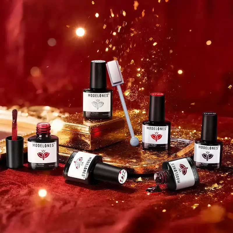 modelones Candy Cane Lane gellack 6-pack röd cat eye