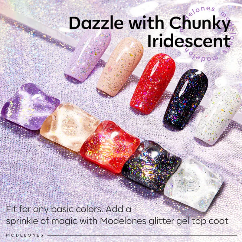 Modelones Scattered Sequins topplack glitter 10ml skyddande