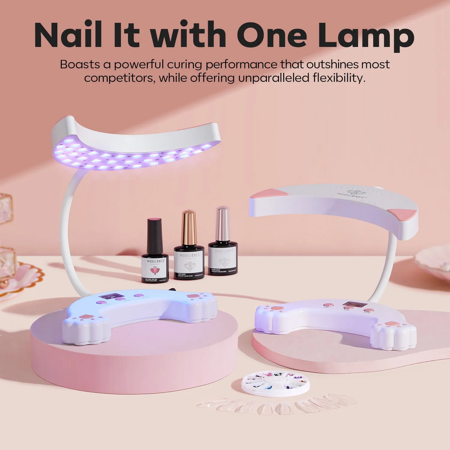 Modelones 48W UV Gooseneck LED-nagellampa gellack