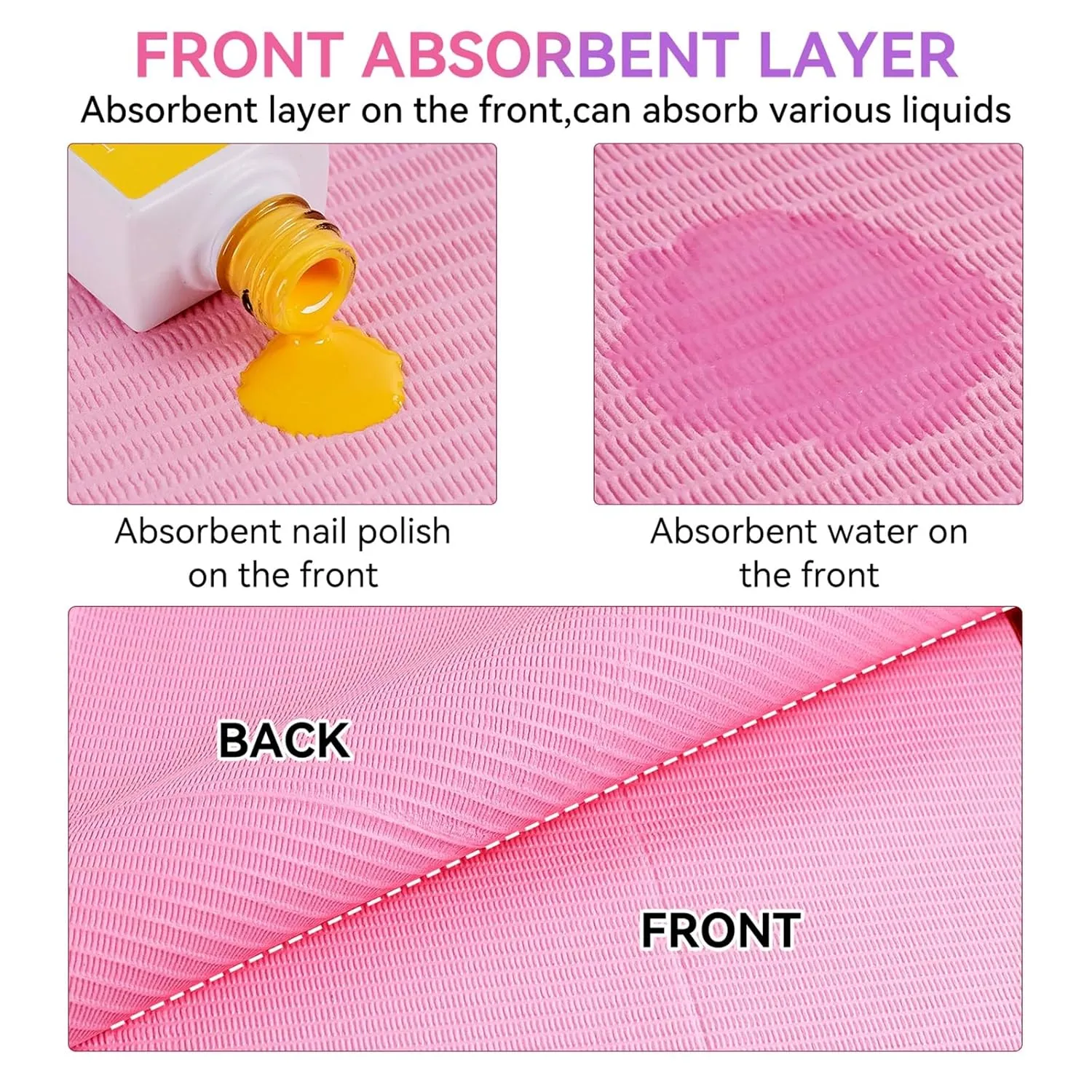 Makartt Disposable Nail Mats nagelunderlägg rosa 50-pack