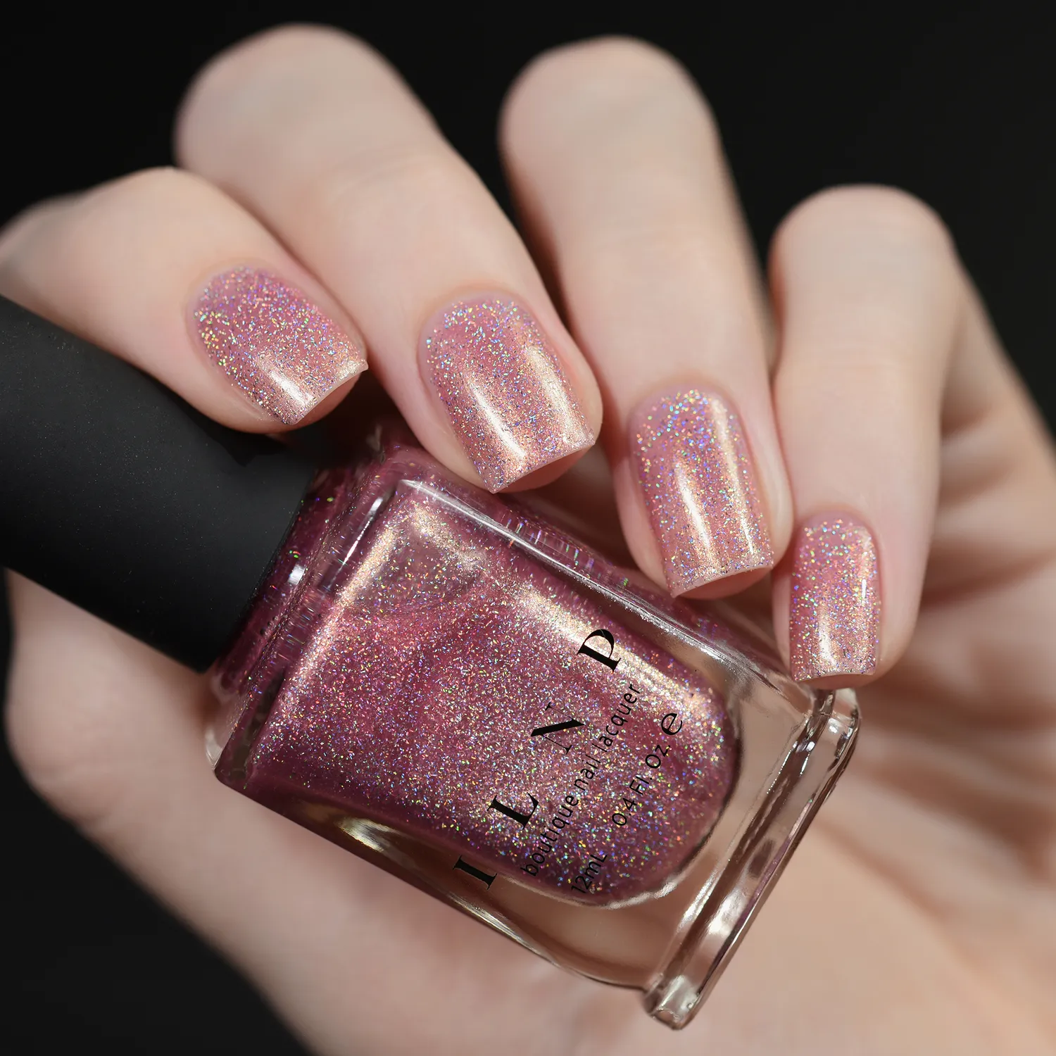 ILNP Ballet Slipper nagellack ljusrosa holografiskt
