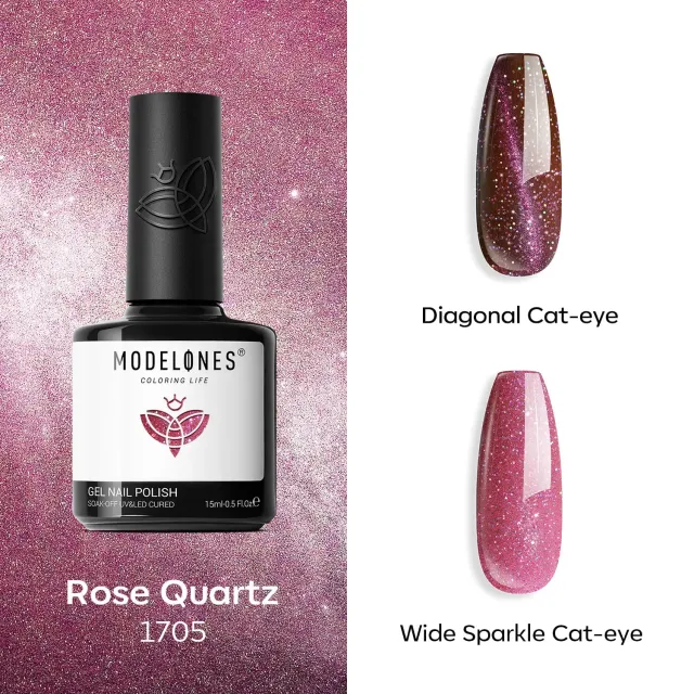 Modelones Inspire Gel Rose Quartz gellack 15 ml rosa cat eye
