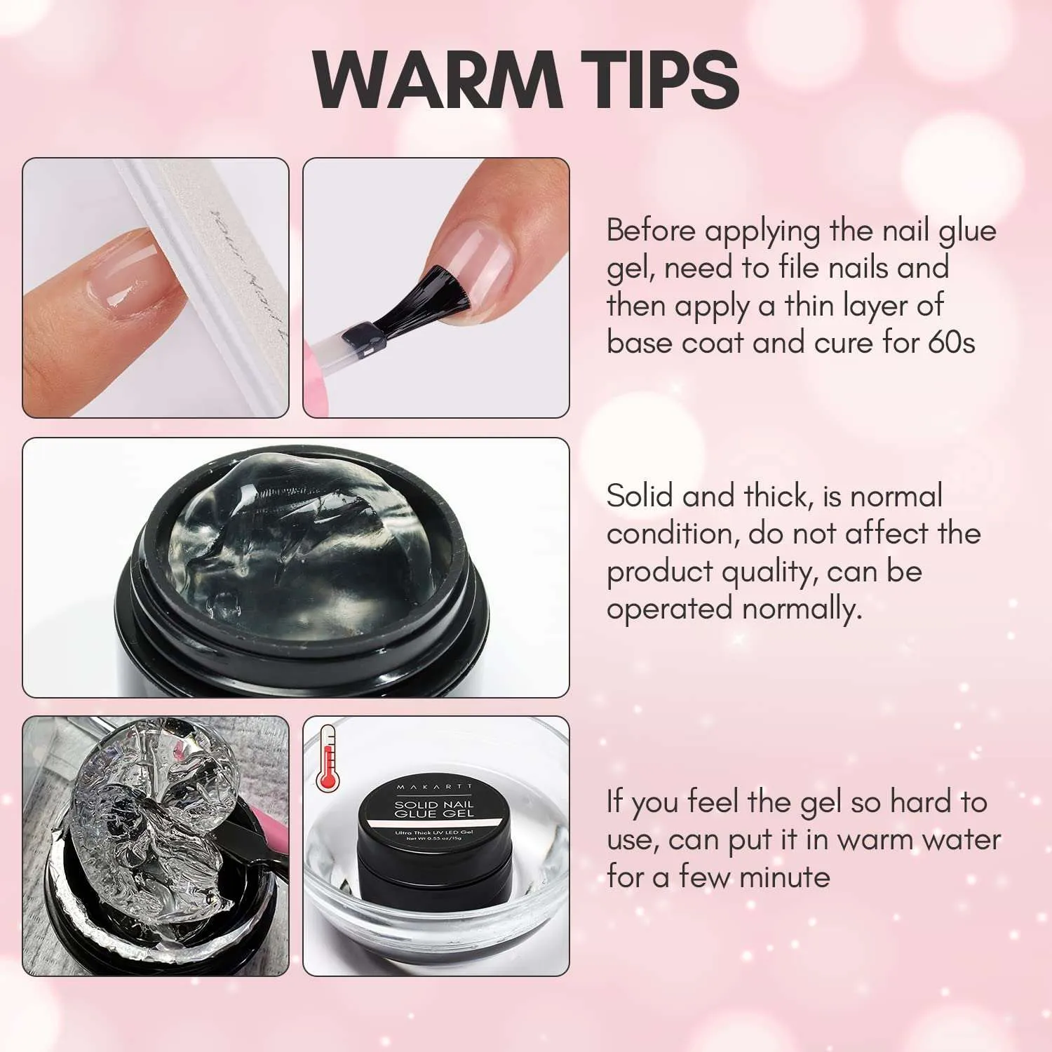 Makartt Solid Nail Gel nagellim clear 15g fast