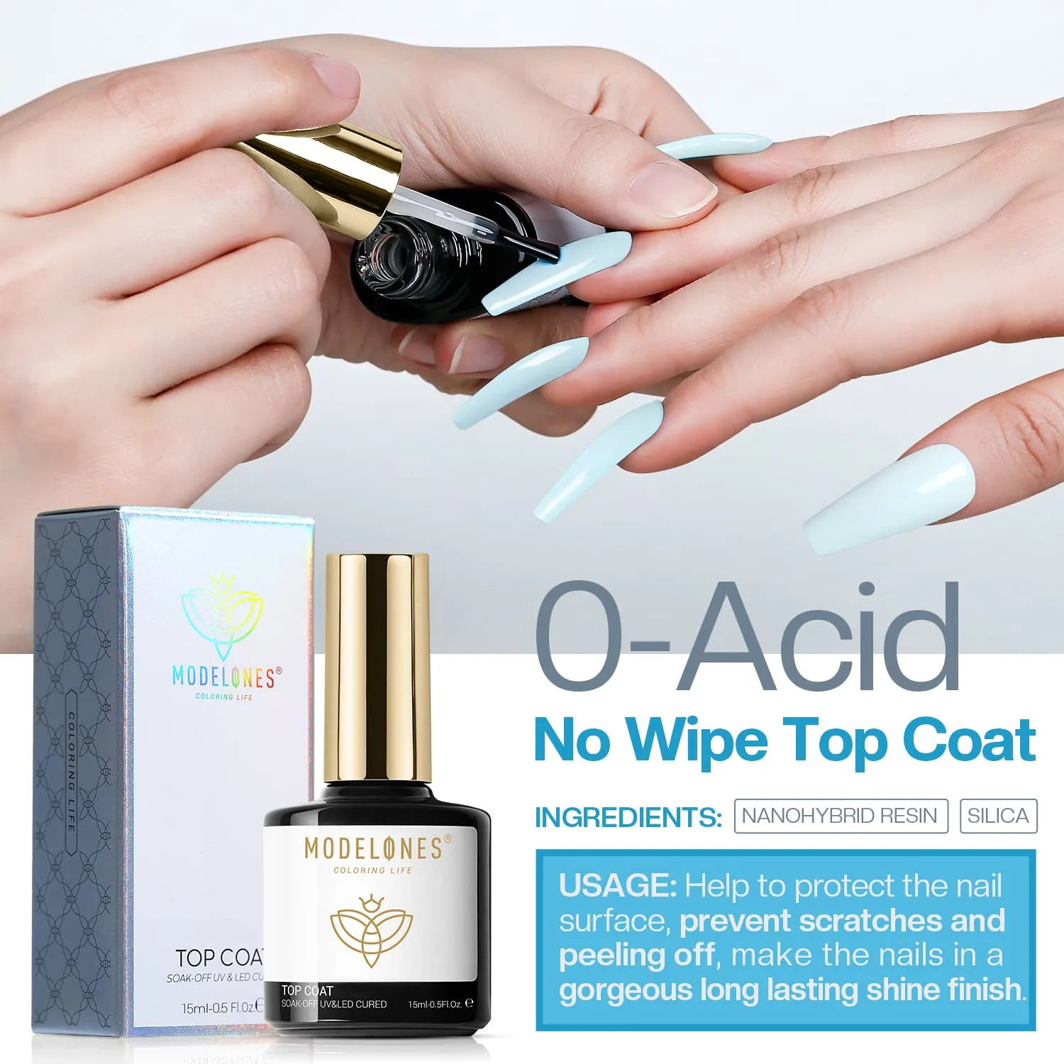 modelones Gloss Top Coat gellack överläck 15 ml
