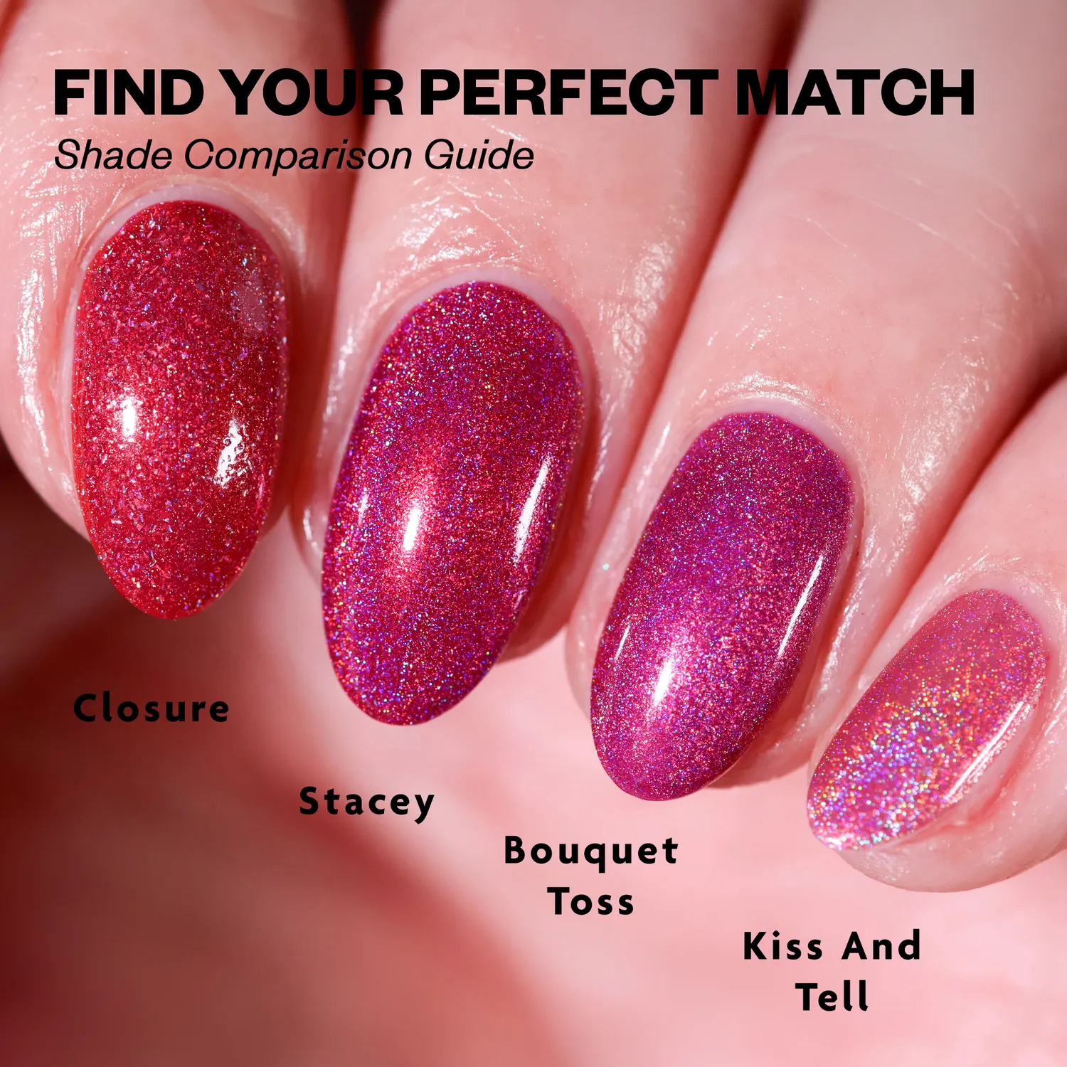 ILNP Stacey nagellack hallonrosa holografisk