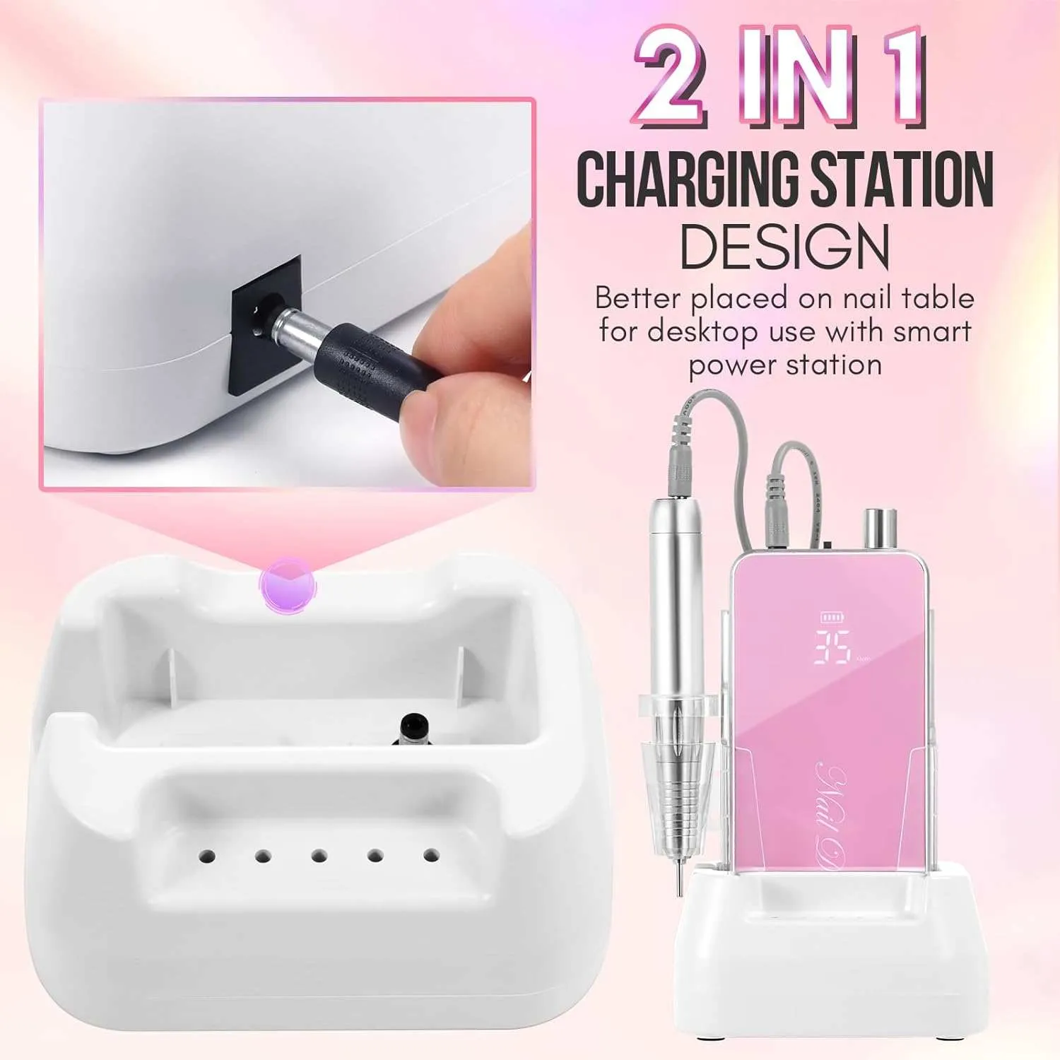 Makartt Nouvella Electric Nail Drill nagelslip svart sladdlös