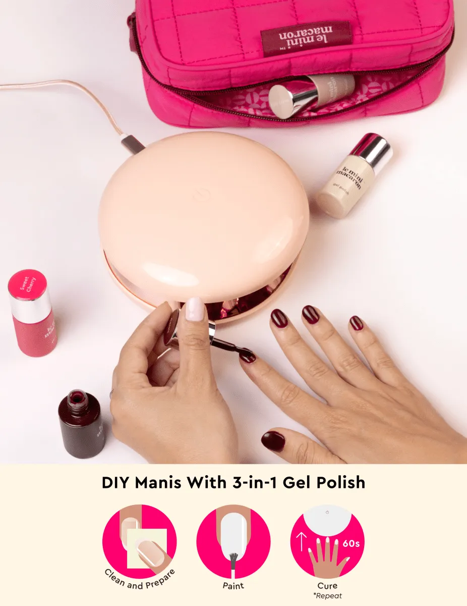 Le Mini Macaron Maxi Lamp nagellampa med påse 4-fingers