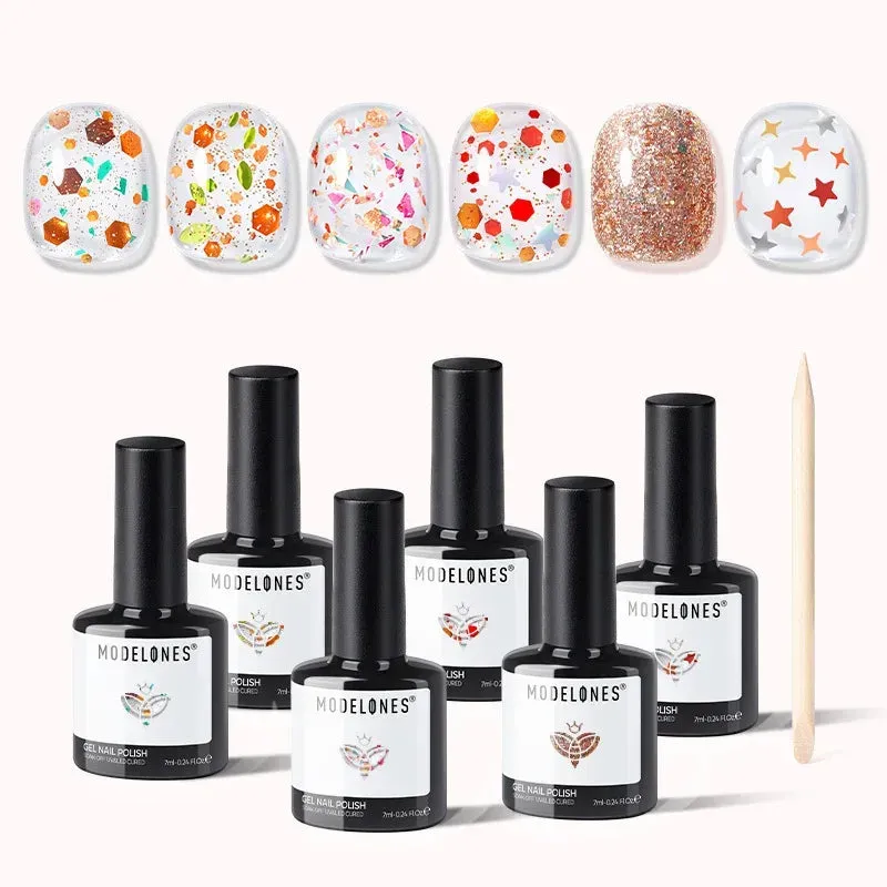 Modelones Harvest Confetti gellack 6-pack glitter