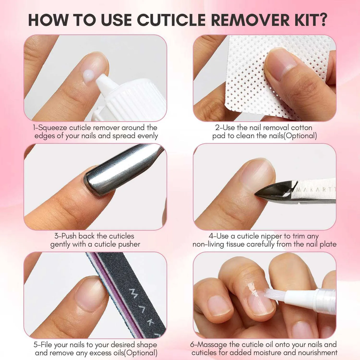 Makartt Cuticle Remover Kit nagelbandskit mjukgörande