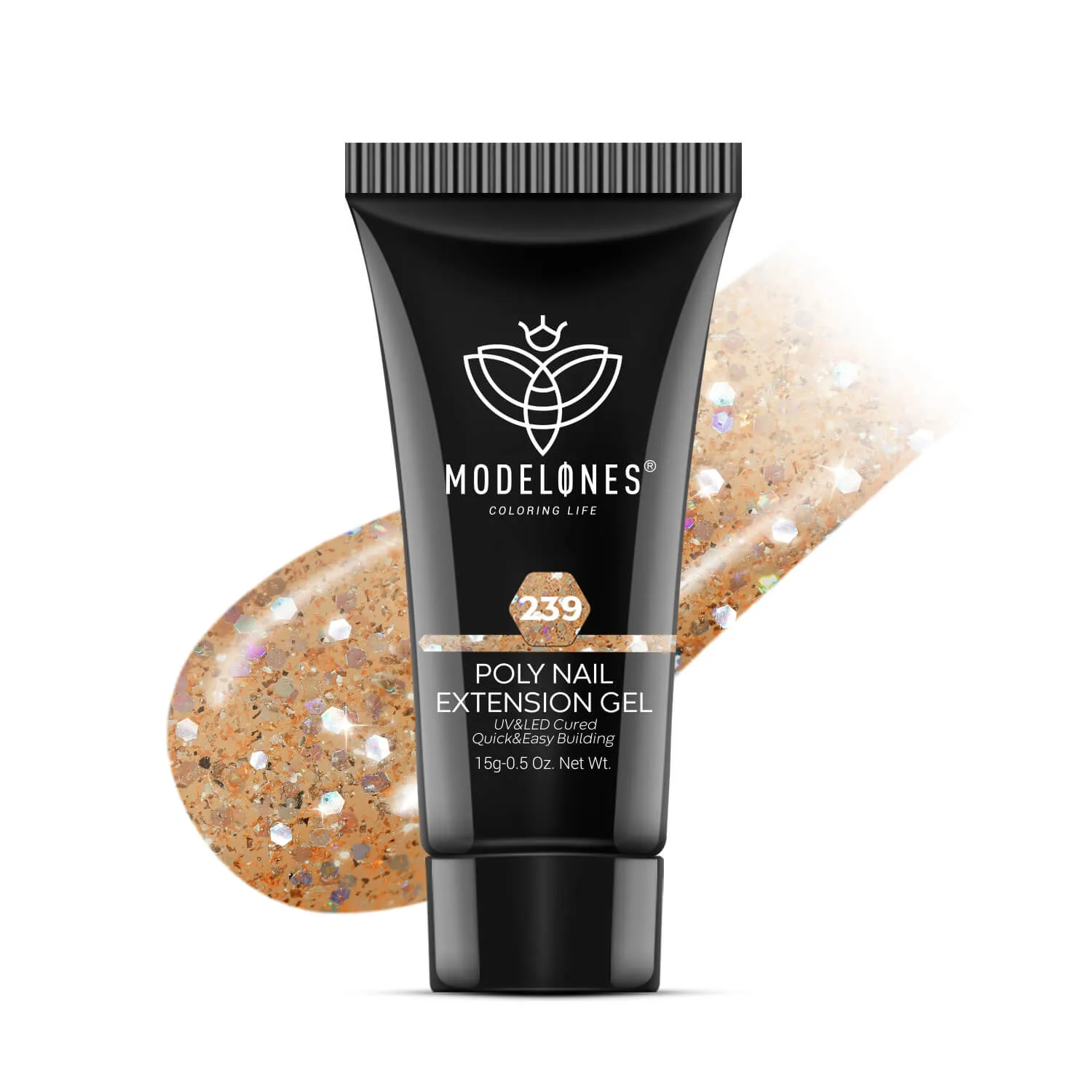 Modelones Gilded Glamour polygel 15g guldglitter