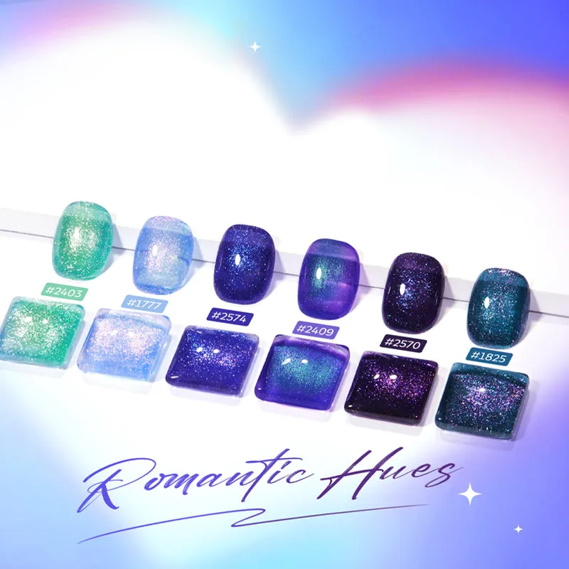 Modelones Pixel Heart gellack 6-pack kameleontglitter