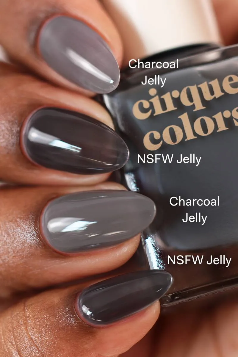Cirque Colors Charcoal Jelly nagellack grå transparent
