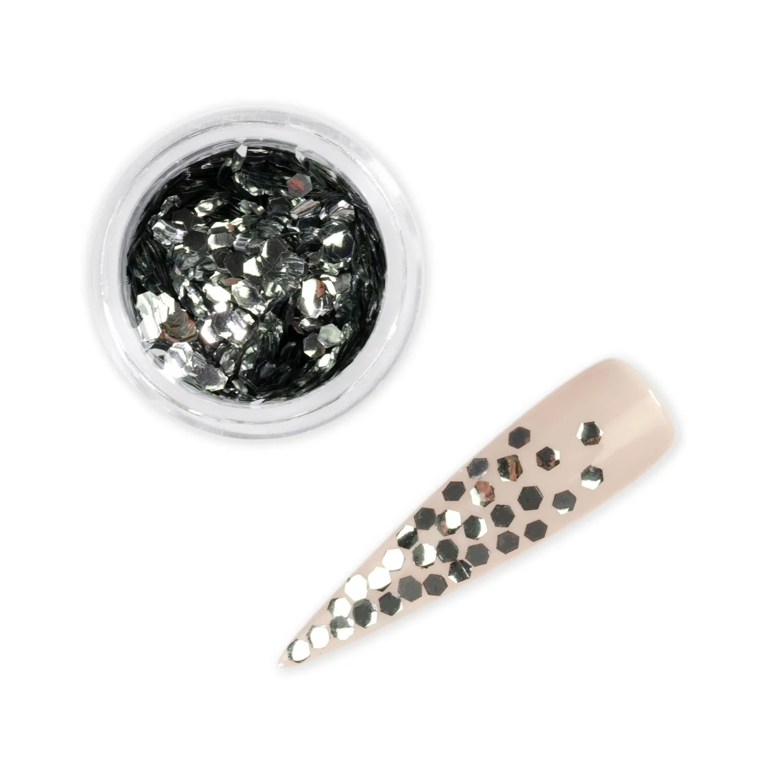 Iz Beauty Platinum Hexagon glitter silver 6g chunky