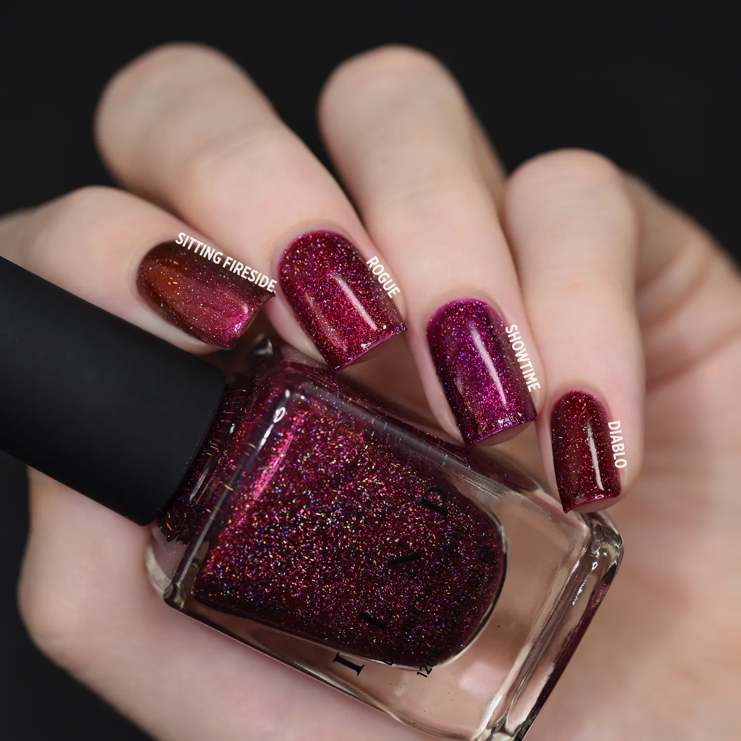 ILNP Rogue nagellack rött holografiskt