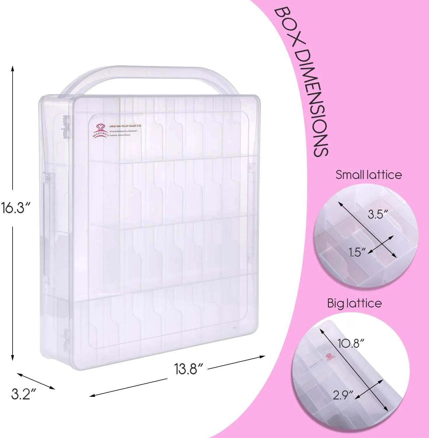 Makartt Nail Polish Organizer förvaring 60 transparent