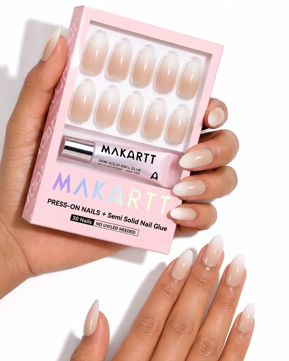Makartt Bare Filter Press On Nails French ombré