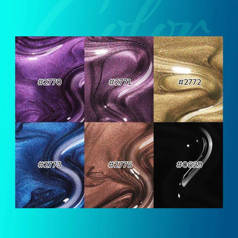 Modelones Rainbow Aurora gellack set 6-pack cat eye