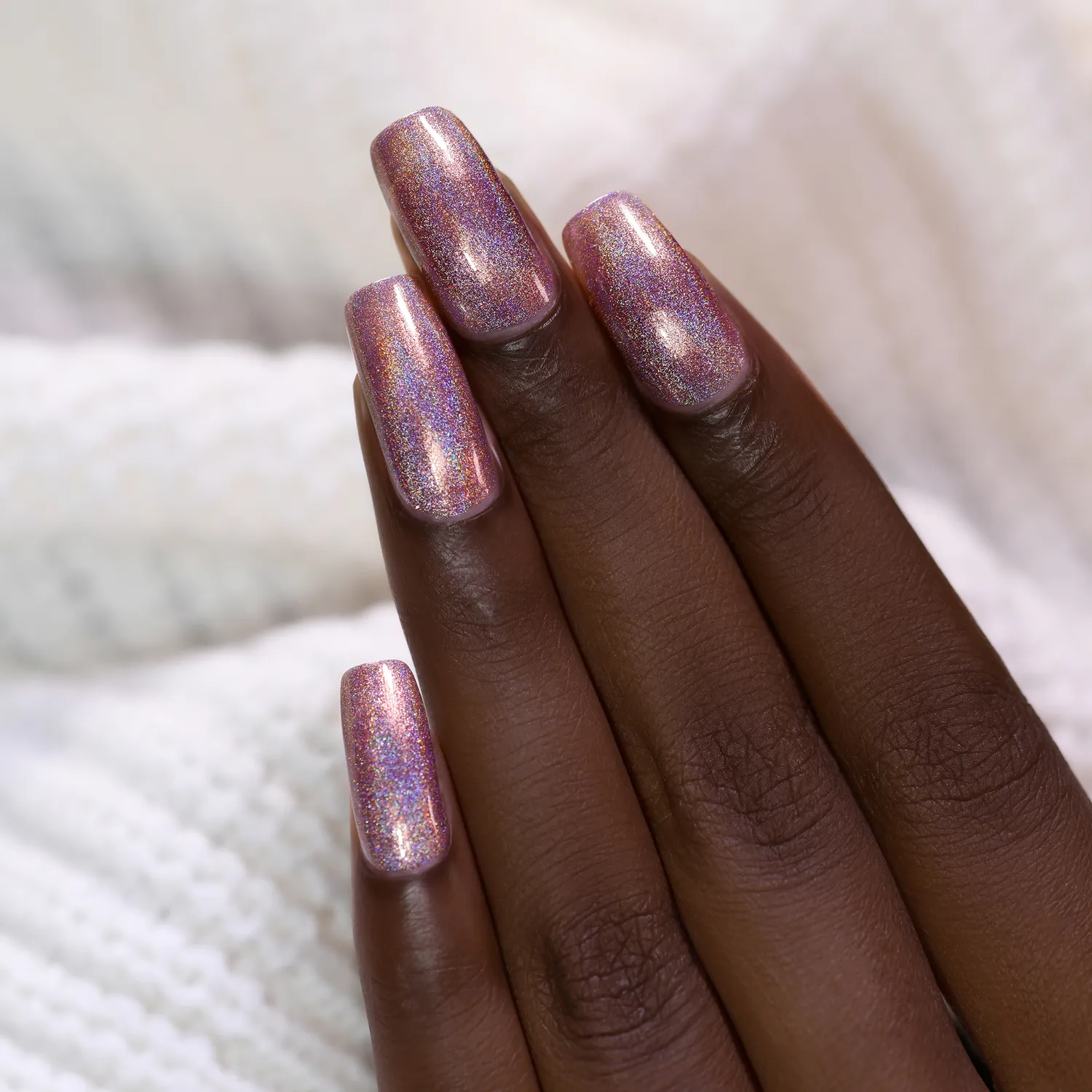 ILNP Get Cozy nagellack ljusrosa holografisk