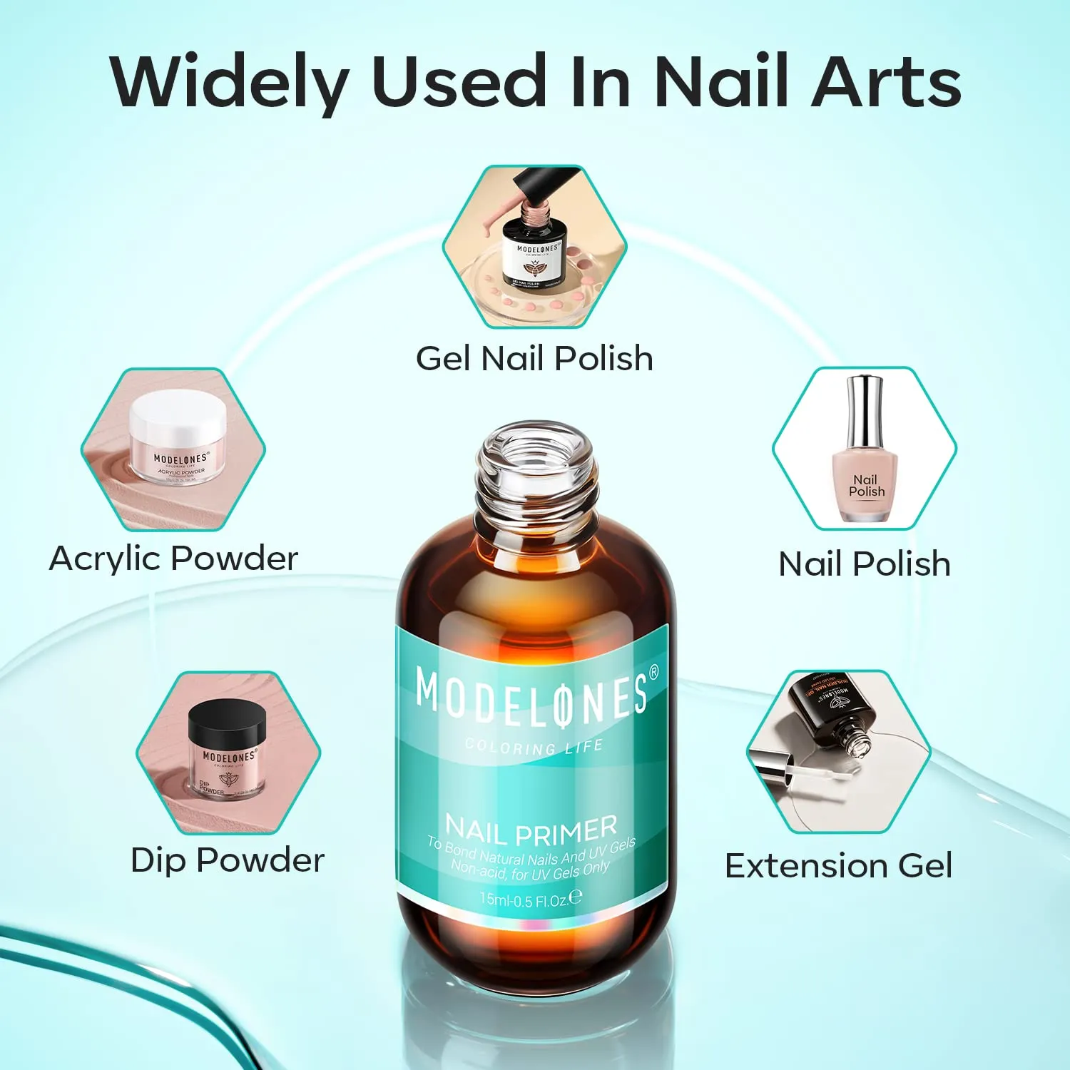 Modelones Acid-Free Nail Primer 15 ml syrafri fäste