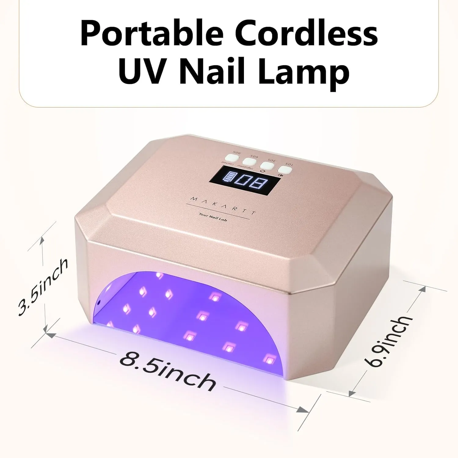 Makartt Rose Pink UV LED nagellampa 30 W rosa
