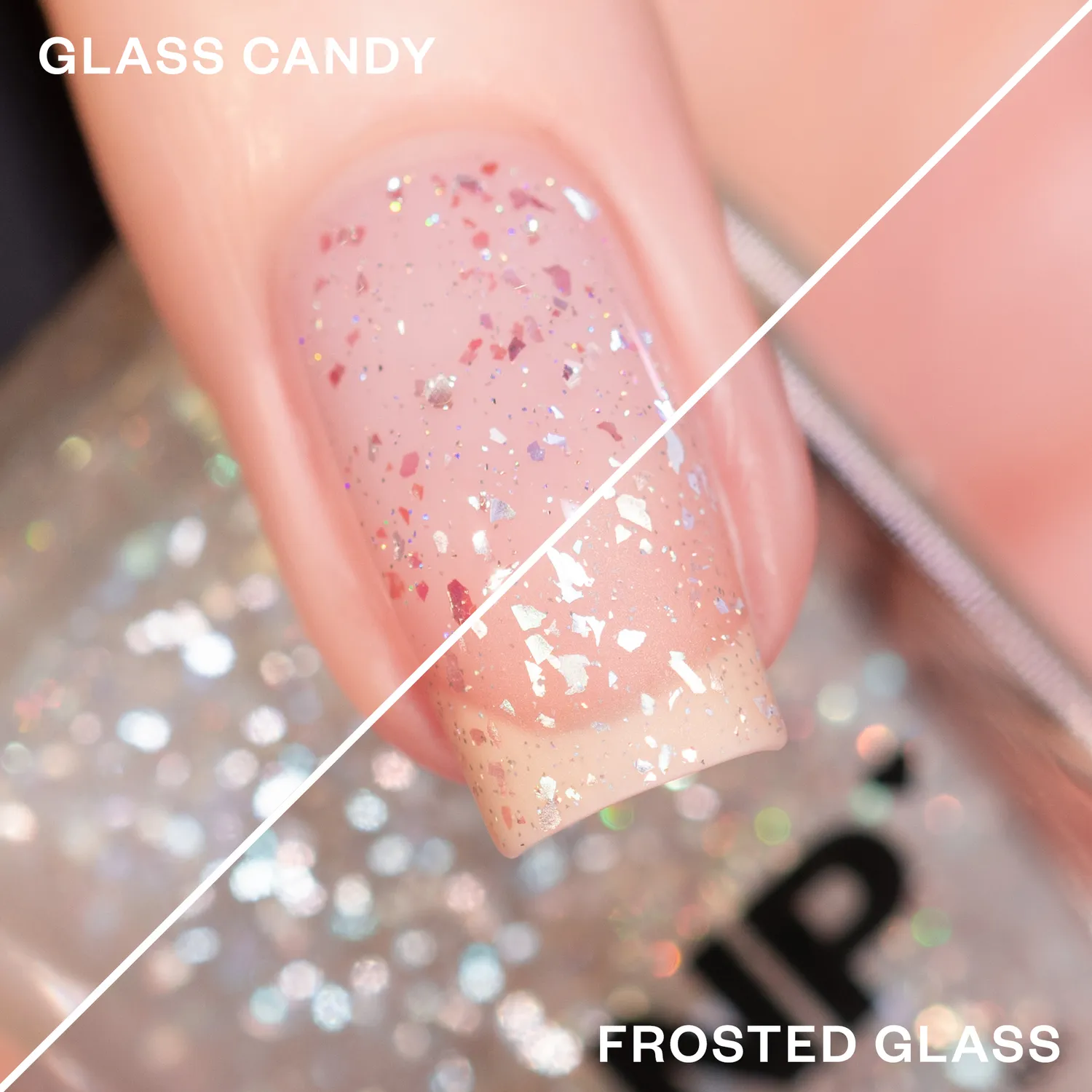 ILNP Spotlight nagellack topper flakes skimrande