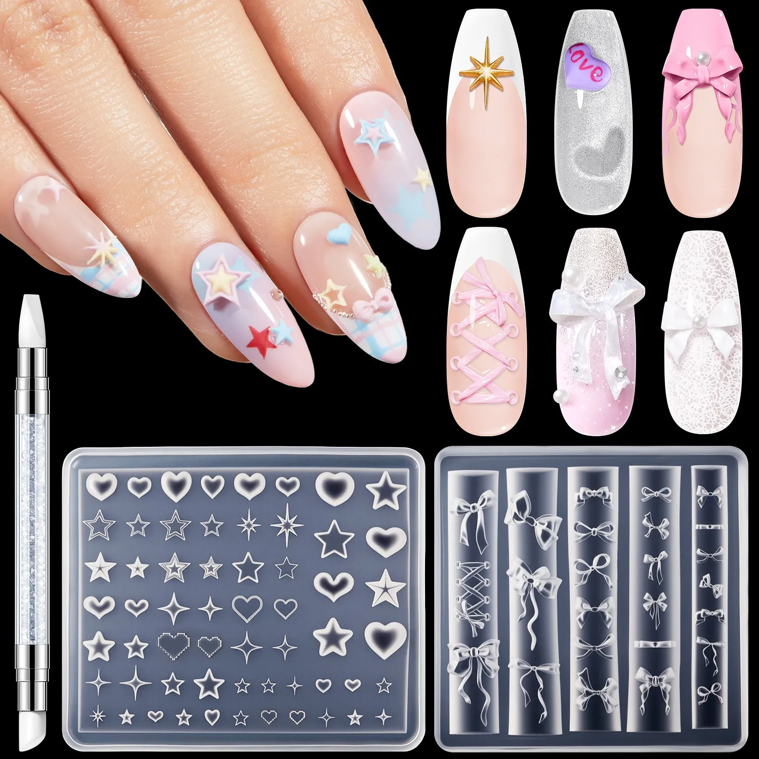 Modelones Quiet Dawn 3D silikonform nagelkonst