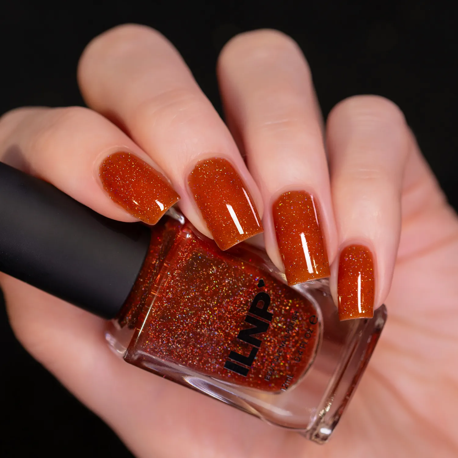 ILNP Vineyard Hidden Path nagellack mahognybrun holografisk