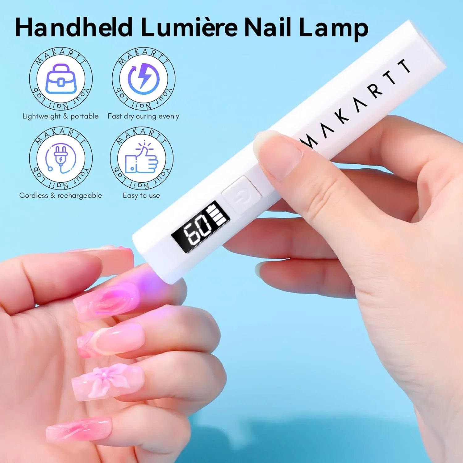 Makartt ColorPot Petal Veil nagelkit mini UV-lampa 5-i-1