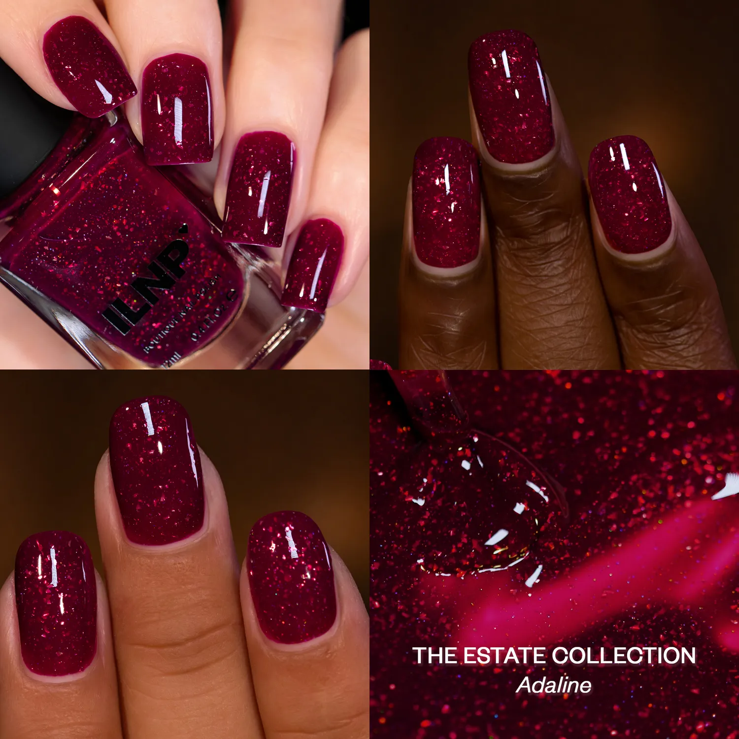 ILNP Adaline nagellack bordeaux koppar metallic