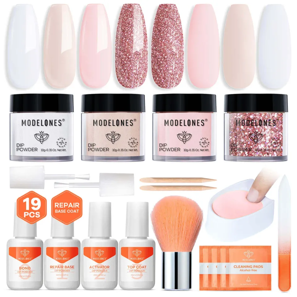 modelones Pick Me dippulver kit rosa glitter
